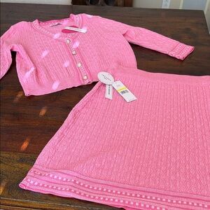 Nanette Lepore Pink Textured Knit Set